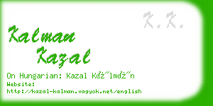 kalman kazal business card